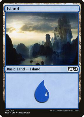 Island (264) card from Core Set 2021