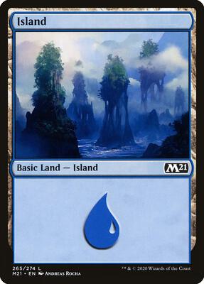 Island (265) card from Core Set 2021