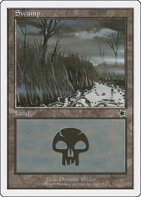 Swamp (164) card from Starter 1999