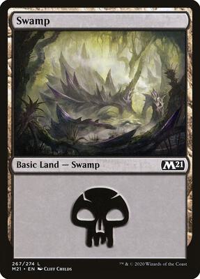 Swamp (267) card from Core Set 2021