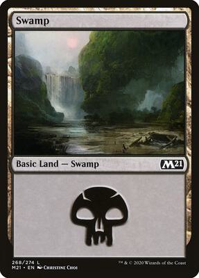 Swamp (268) card from Core Set 2021