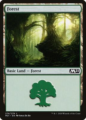 Forest (274) card from Core Set 2021