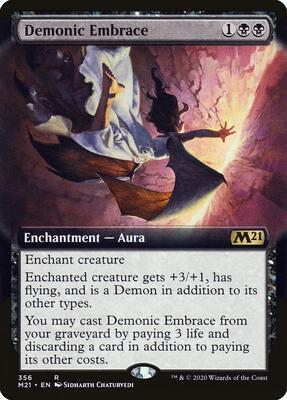 Demonic Embrace (Extended Art) card from Core Set 2021