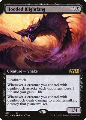 Hooded Blightfang (Extended Art) card from Core Set 2021