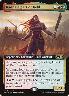 Radha, Heart of Keld (Extended Art) card from Core Set 2021