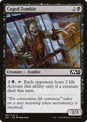Caged Zombie card from Core Set 2021