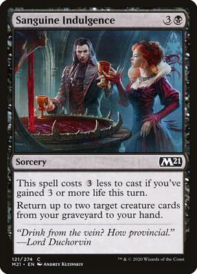 Sanguine Indulgence card from Core Set 2021