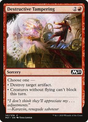 Destructive Tampering card from Core Set 2021