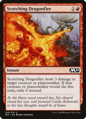 Scorching Dragonfire card from Core Set 2021