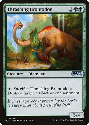 Thrashing Brontodon card from Core Set 2021