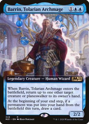 Barrin, Tolarian Archmage (Extended Art) card from Core Set 2021