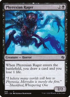 Phyrexian Rager card from Jumpstart