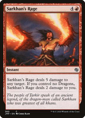 Sarkhan's Rage card from Jumpstart