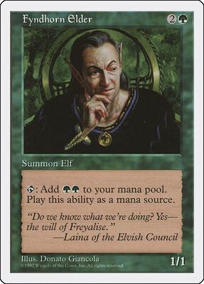 Fyndhorn Elder card from Fifth Edition