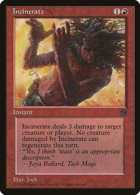Incinerate card from Arena Promos