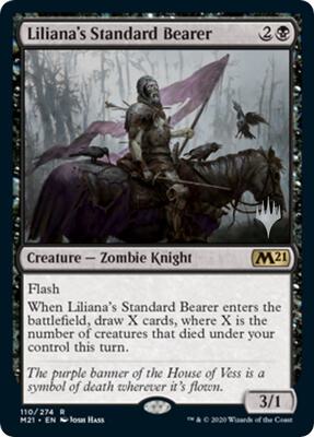 Liliana's Standard Bearer card from Promo Pack: Core Set 2021