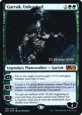 Garruk, Unleashed card from Prerelease Cards