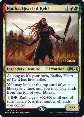 Radha, Heart of Keld card from Prerelease Cards