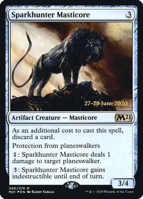 Sparkhunter Masticore card from Prerelease Cards