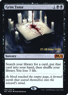 Grim Tutor card from Prerelease Cards