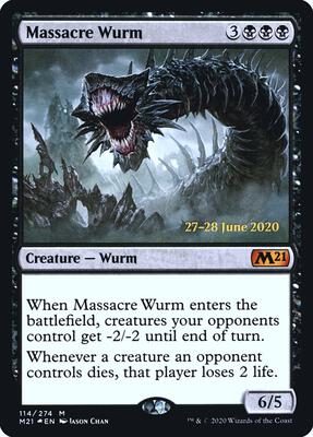 Massacre Wurm card from Prerelease Cards
