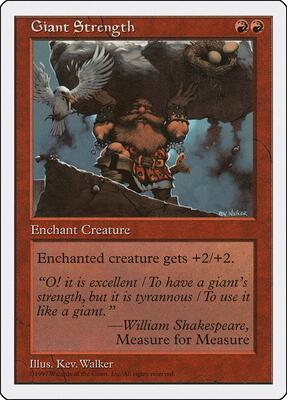 Giant Strength card from Fifth Edition