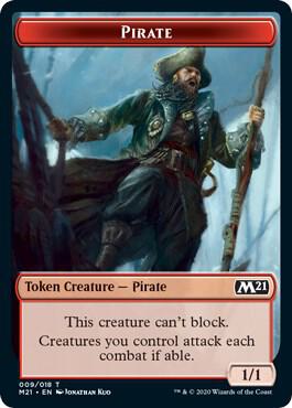 Pirate // Treasure Double-Sided Token card from Core Set 2021