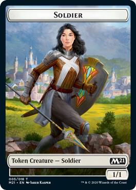 Soldier // Treasure Double-sided Token card from Core Set 2021