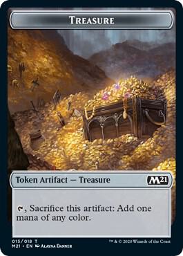 Treasure // Zombie Double-Sided Token card from Core Set 2021