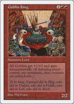 Goblin King card from Fifth Edition
