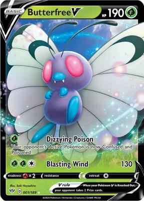 Butterfree V card from SWSH03: Darkness Ablaze