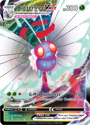Butterfree VMAX card from SWSH03: Darkness Ablaze