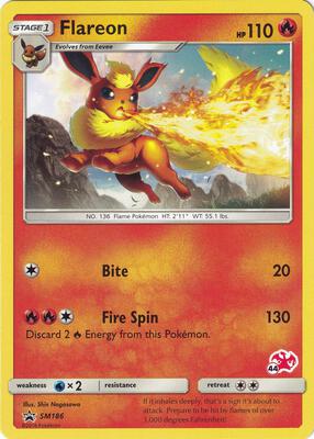 Flareon - SM186 (#44 Charizard Stamped) card from Battle Academy