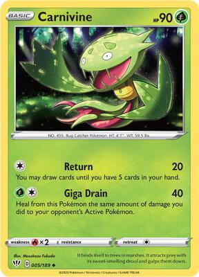 Carnivine card from SWSH03: Darkness Ablaze
