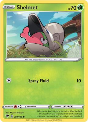 Shelmet card from SWSH03: Darkness Ablaze