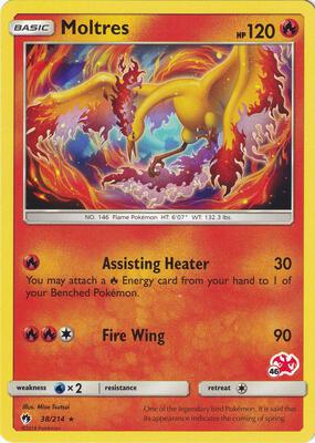 Moltres - 38/214 (#46 Charizard Stamped) card from Battle Academy