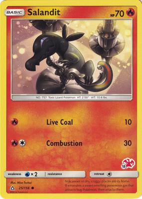 Salandit - 25/156 (#13 Charizard Stamped) card from Battle Academy