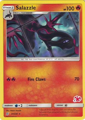Salazzle - 34/236 (#7 Charizard Stamped) card from Battle Academy