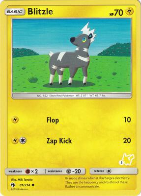 Blitzle - 81/214 (#1 Pikachu Stamped) card from Battle Academy