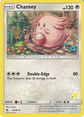 Chansey - 46/68 (#5 Pikachu Stamped) card from Battle Academy