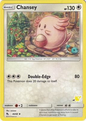 Chansey - 46/68 (#47 Pikachu Stamped) card from Battle Academy