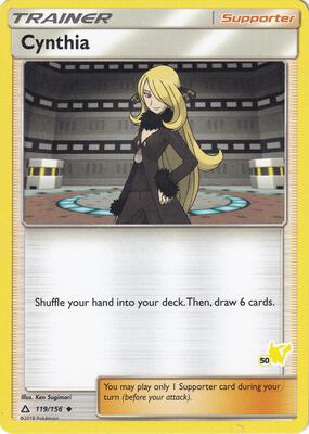 Cynthia - 119/156 (#50 Pikachu Stamped) card from Battle Academy