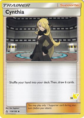Cynthia - 119/156 (#59 Pikachu Stamped) card from Battle Academy