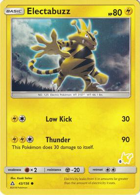Electabuzz - 43/156 (#6 Pikachu Stamped) card from Battle Academy