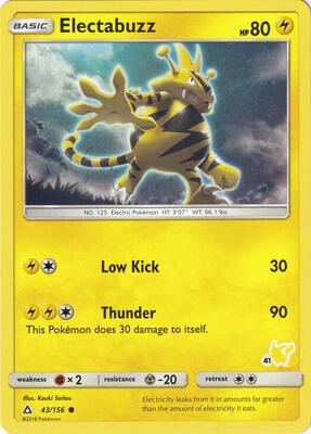 Electabuzz - 43/156 (#41 Pikachu Stamped) card from Battle Academy