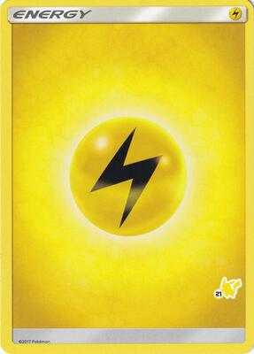 Lightning Energy (#21 Pikachu Stamped) card from Battle Academy