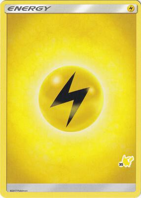 Lightning Energy (#35 Pikachu Stamped) card from Battle Academy