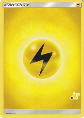 Lightning Energy (#39 Pikachu Stamped) card from Battle Academy