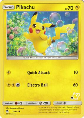 Pikachu - 19/68 (#15 Pikachu Stamped) card from Battle Academy