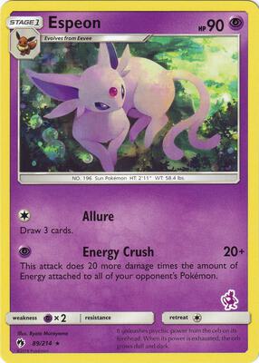 Espeon - 89/214 (Mewtwo Stamped) card from Battle Academy
